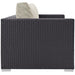 Convene Outdoor Patio Loveseat Espresso Beige