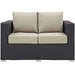 Convene Outdoor Patio Loveseat Espresso Beige