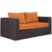 Convene Outdoor Patio Loveseat Espresso Orange