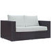 Convene Outdoor Patio Loveseat Espresso White