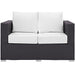 Convene Outdoor Patio Loveseat Espresso White