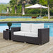 Convene Outdoor Patio Loveseat Espresso White