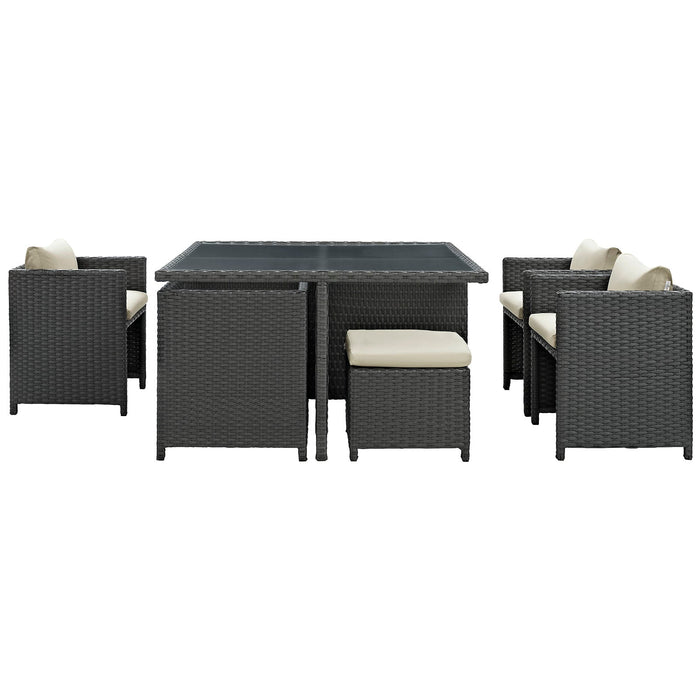 Modway Sojourn 9 Piece Outdoor Patio Sunbrella® Dining Set - Features