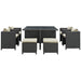 Modway Sojourn 9 Piece Outdoor Patio Sunbrella® Dining Set - Installation View