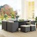 Modway Sojourn 9 Piece Outdoor Patio Sunbrella® Dining Set - Lifestyle View