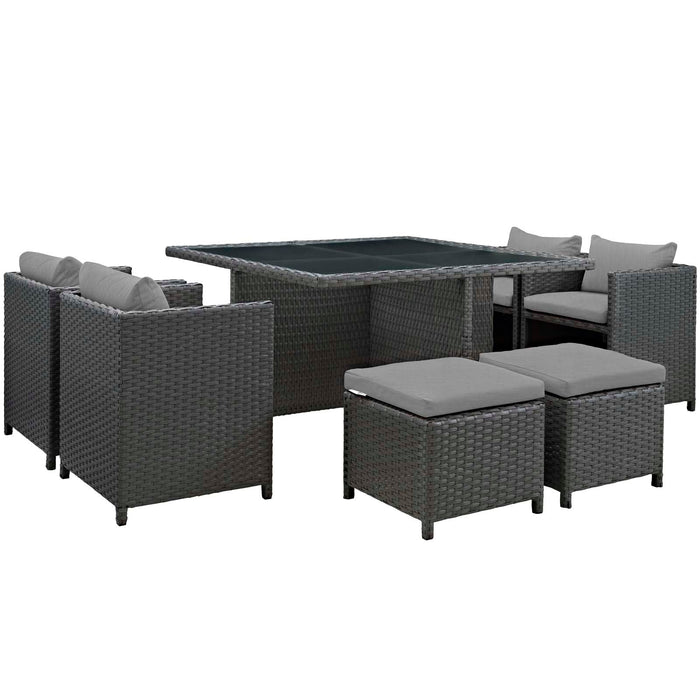 Modway Sojourn 9 Piece Outdoor Patio Sunbrella® Dining Set - View 17