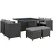 Modway Sojourn 9 Piece Outdoor Patio Sunbrella® Dining Set - View 17