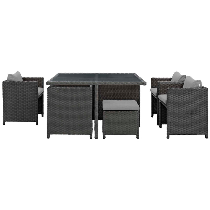 Modway Sojourn 9 Piece Outdoor Patio Sunbrella® Dining Set - View 10