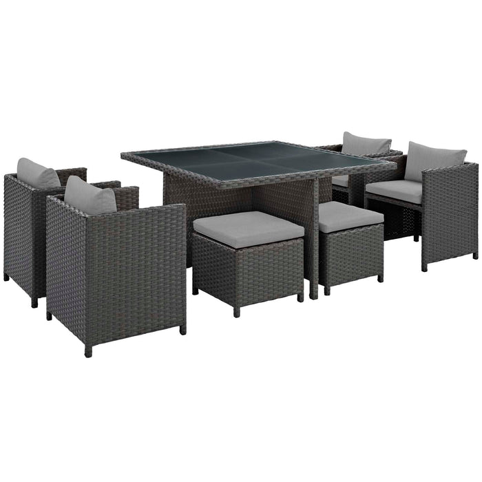 Modway Sojourn 9 Piece Outdoor Patio Sunbrella® Dining Set - View 12