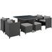 Modway Sojourn 9 Piece Outdoor Patio Sunbrella® Dining Set - View 12