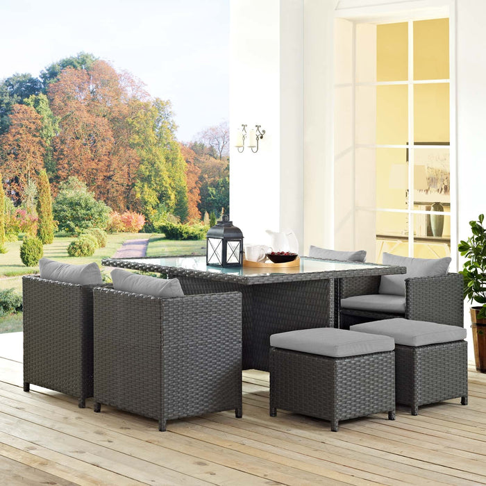 Modway Sojourn 9 Piece Outdoor Patio Sunbrella® Dining Set - View 9