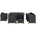 Modway Sojourn 9 Piece Outdoor Patio Sunbrella® Dining Set in Blue - Detail View
