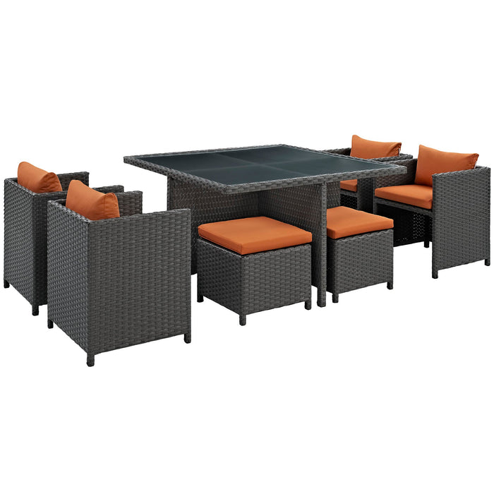 Modway Sojourn 9 Piece Outdoor Patio Sunbrella® Dining Set - View 13