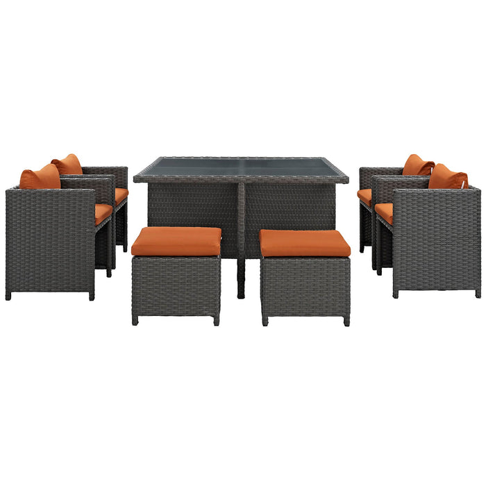 Modway Sojourn 9 Piece Outdoor Patio Sunbrella® Dining Set - View 14
