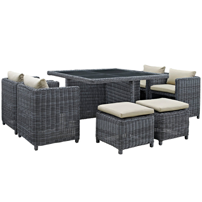 Modway Summon 9 Piece Outdoor Patio Sunbrella® Dining Set - View 17