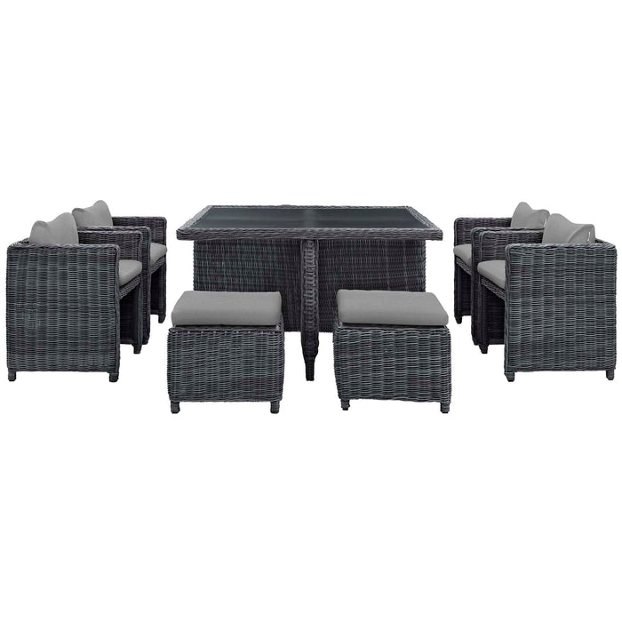Modway Summon 9 Piece Outdoor Patio Sunbrella® Dining Set - View 11