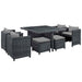 Modway Summon 9 Piece Outdoor Patio Sunbrella® Dining Set - View 12