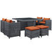 Modway Summon 9 Piece Outdoor Patio Sunbrella® Dining Set - View 19