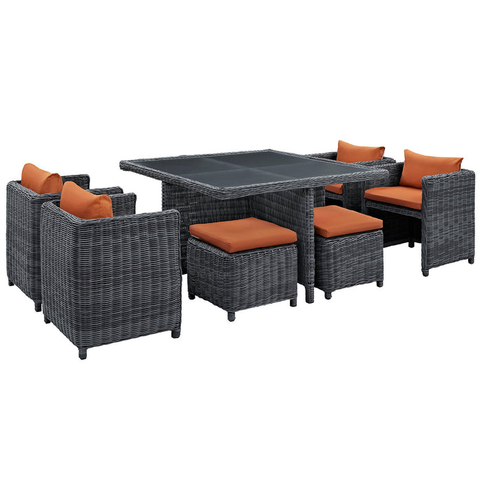 Modway Summon 9 Piece Outdoor Patio Sunbrella® Dining Set - View 14