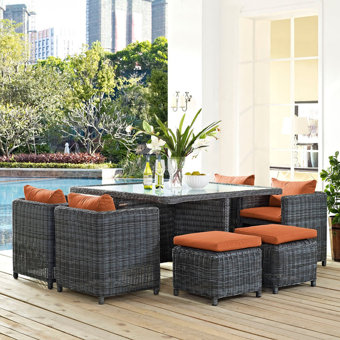 Modway Summon 9 Piece Outdoor Patio Sunbrella® Dining Set - View 13