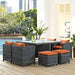 Modway Summon 9 Piece Outdoor Patio Sunbrella® Dining Set - View 13