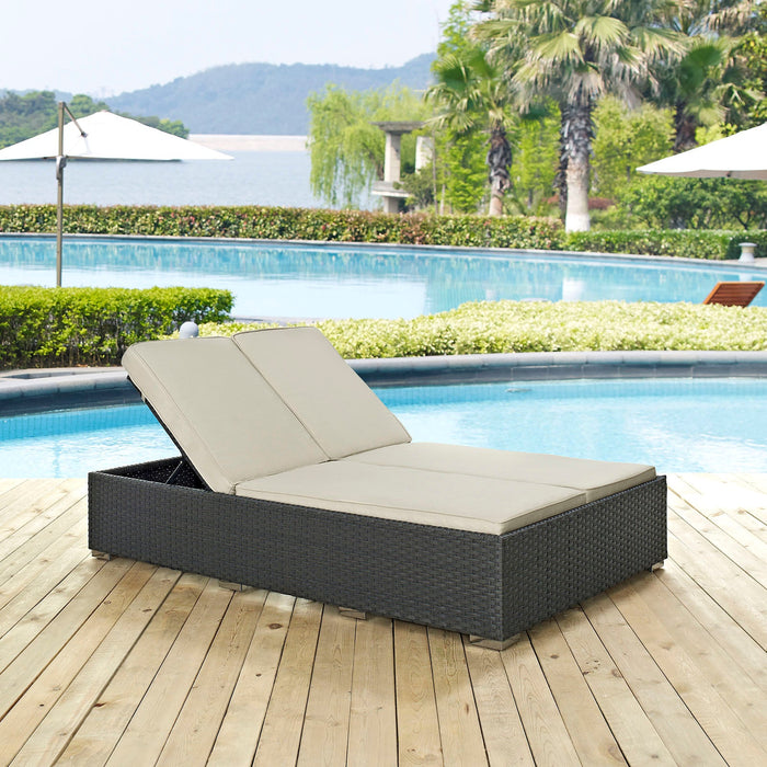 Sojourn Outdoor Patio Sunbrella® Double Chaise - Modway \outdoor\chaise lounges