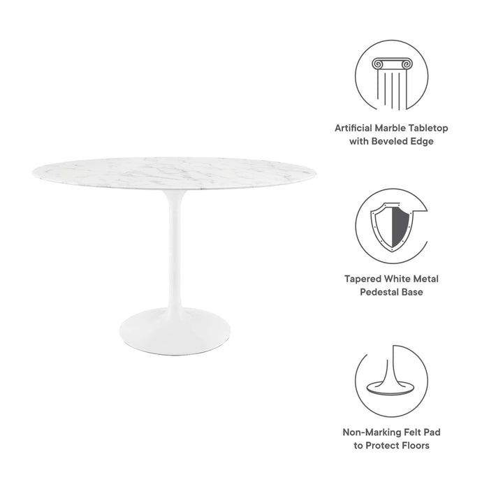 Lippa Oval Artificial Marble Dining Table