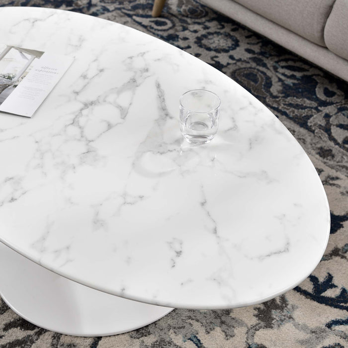 Lippa Oval Artificial Marble Coffee Table