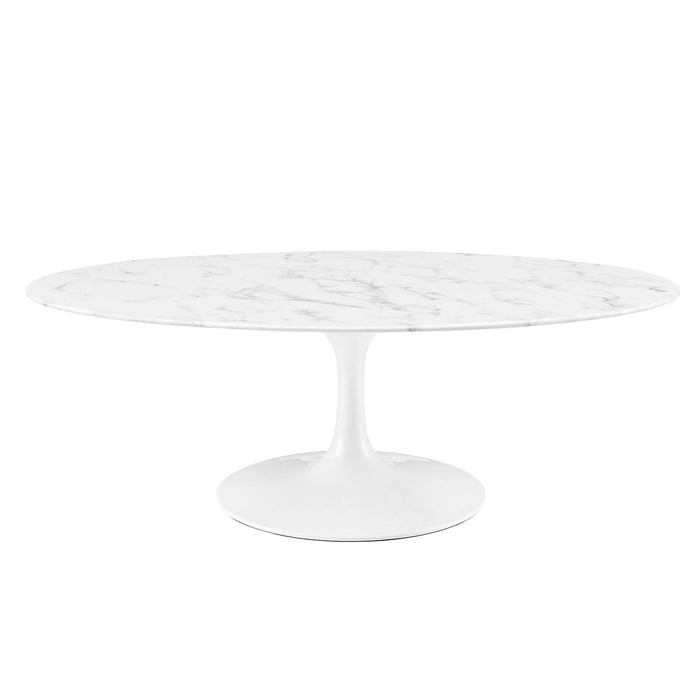 Lippa Oval Artificial Marble Coffee Table