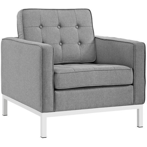 Modway Loft Upholstered Fabric Armchair Living Room Furniture - View 19