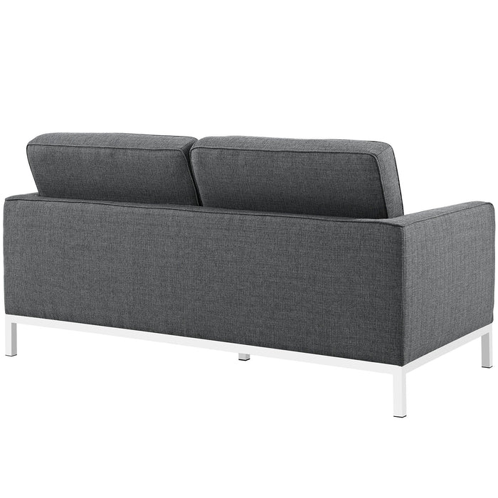 Loft Upholstered Fabric Loveseat - detail close-up