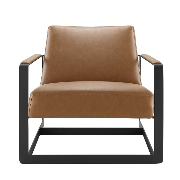 Modway Seg Vegan Leather Accent Chair Living Room Furniture - Dimensions
