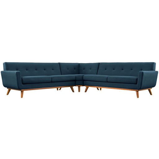 Engage L-Shaped Upholstered Fabric Sectional Sofa Azure EEI-2108-AZU-SET
