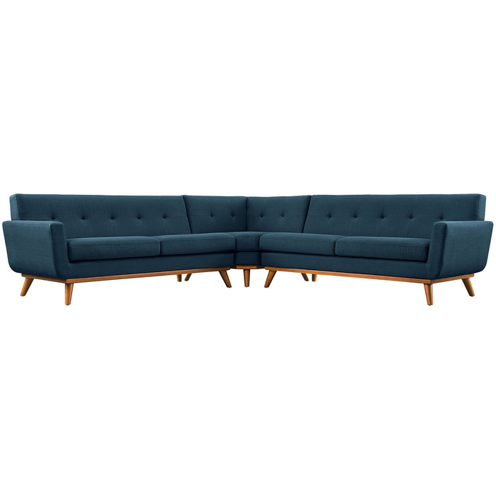 Engage L-Shaped Upholstered Fabric Sectional Sofa Azure EEI-2108-AZU-SET