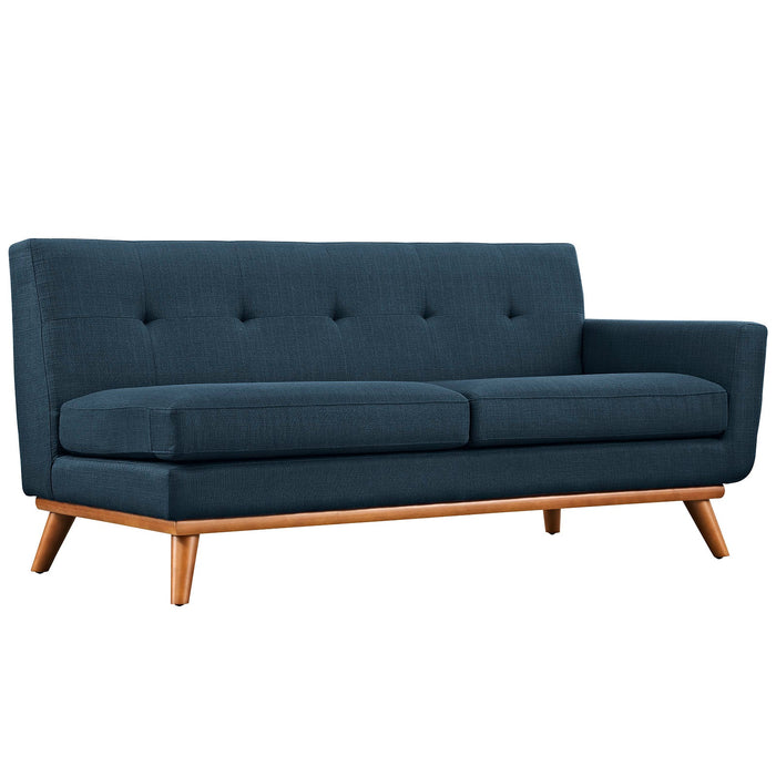 Engage L-Shaped Sectional Sofa - Stylish Comfort with Curved Design and Durable Rubberwood Legs
