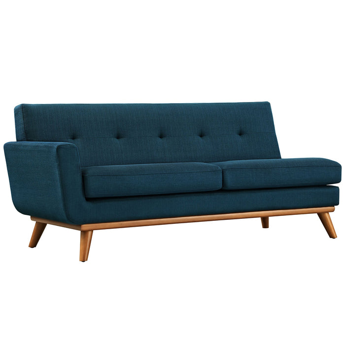 Engage L-Shaped Sectional Sofa - Stylish Comfort with Curved Design and Durable Rubberwood Legs