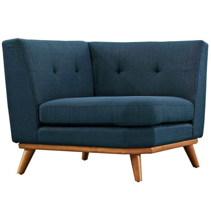 Engage L-Shaped Sectional Sofa - Stylish Comfort with Curved Design and Durable Rubberwood Legs