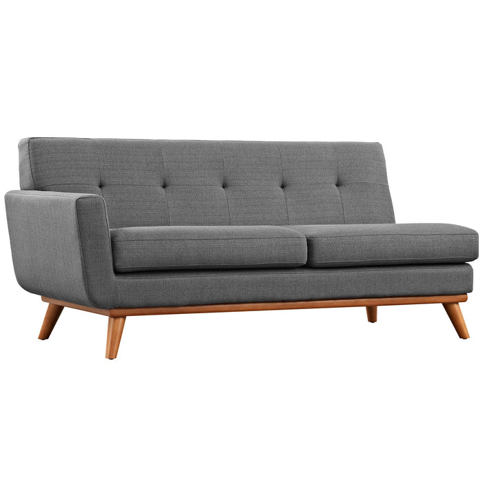Engage L-Shaped Sectional Sofa - Stylish Comfort with Curved Design and Durable Rubberwood Legs