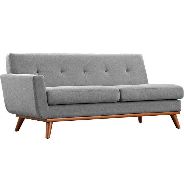 Engage L-Shaped Sectional Sofa - Stylish Comfort with Curved Design and Durable Rubberwood Legs