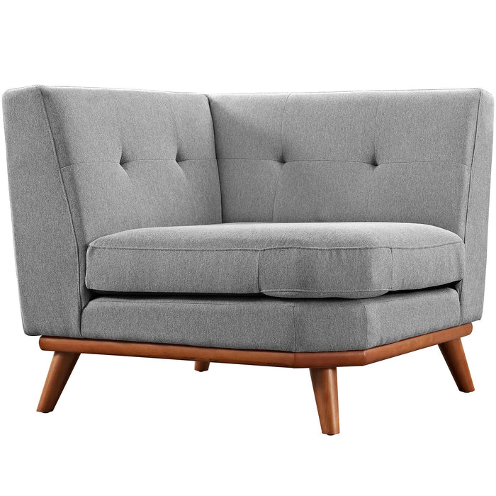 Engage L-Shaped Sectional Sofa - Stylish Comfort with Curved Design and Durable Rubberwood Legs
