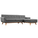 Engage Right-Facing Upholstered Fabric Sectional Sofa by Modway - control panel detail