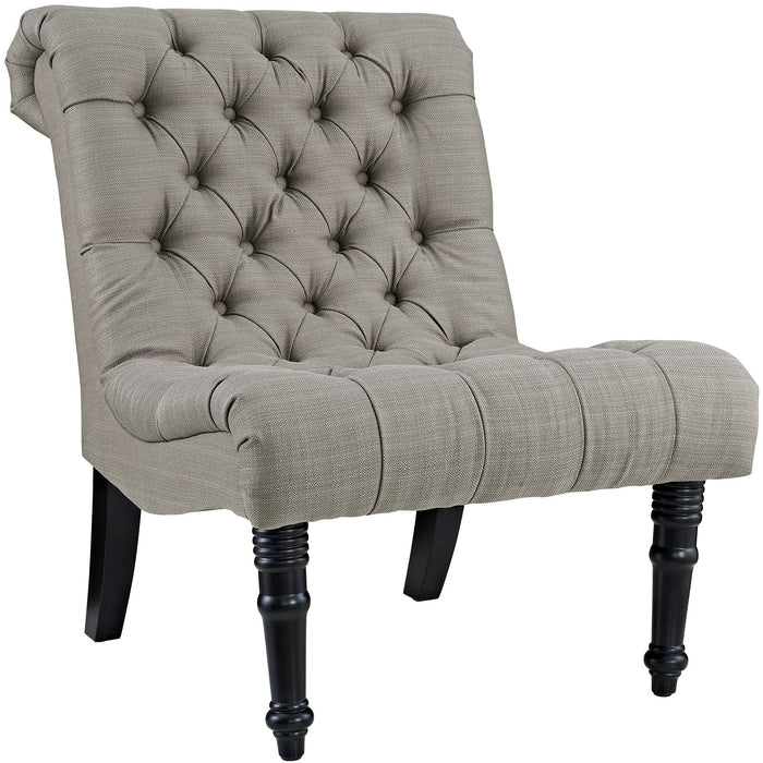Modway Navigate Upholstered Fabric Lounge Chair Living Room Furniture in Gray