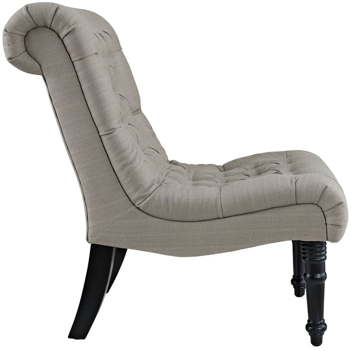 Modway Navigate Upholstered Fabric Lounge Chair Living Room Furniture in Gray - Side View
