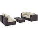 Convene 5 Piece Outdoor Patio Sectional Set by Modway - angle view
