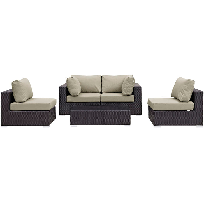 Convene 5 Piece Outdoor Patio Sectional Set by Modway - alternate view