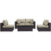 Convene 5 Piece Outdoor Patio Sectional Set by Modway - alternate view