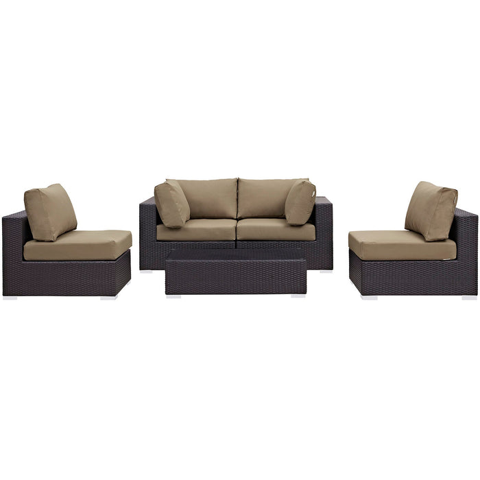 Convene 5 Piece Outdoor Patio Sectional Set by Modway - view 16