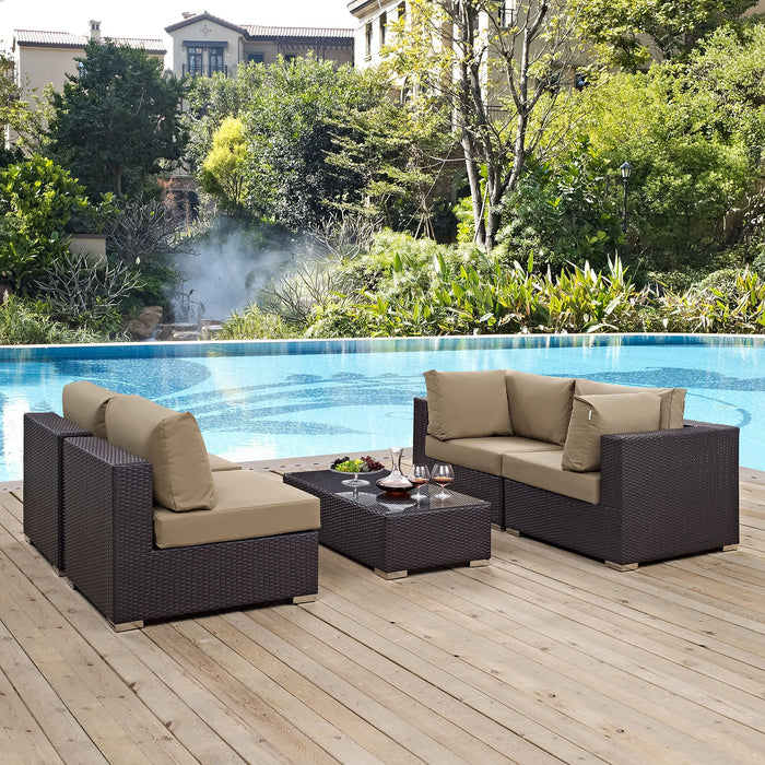 Convene 5 Piece Outdoor Patio Sectional Set by Modway - feature highlight