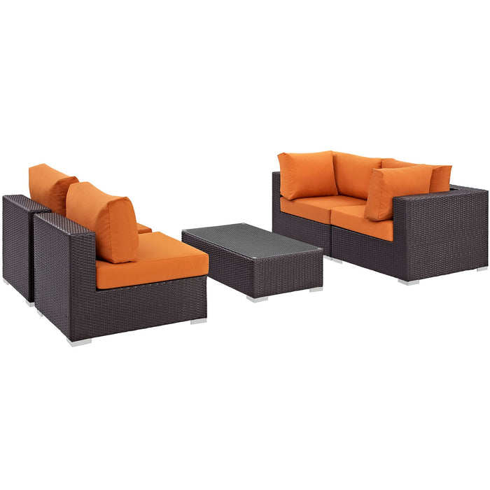Convene 5 Piece Outdoor Patio Sectional Set by Modway - view 18