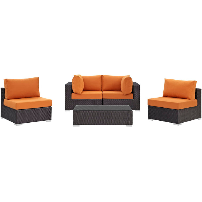 Convene 5 Piece Outdoor Patio Sectional Set by Modway - view 20